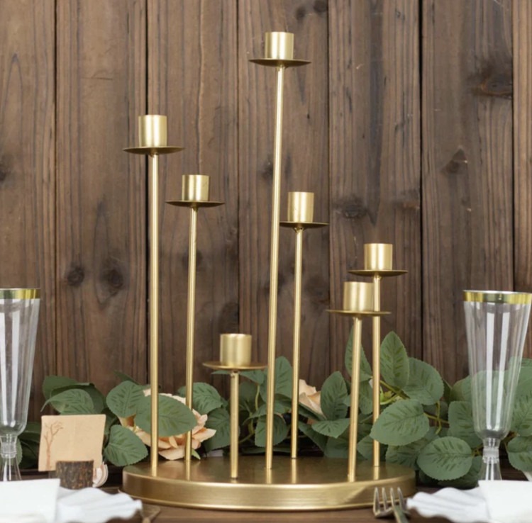 Gold Candelabra Centerpiece